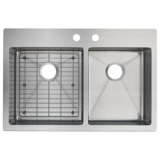Elkay Ectsro33229rtbg2 2 Faucet Holes Crosstown 33 Undermount Double Basin Stainless Steel Kitchen Sink With Basin Rack Faucetdirect Com