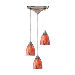 A thumbnail of the Elk Lighting 416-3 Satin Nickel and Multi Glass
