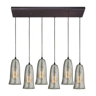 A thumbnail of the Elk Lighting 10431/6RC Oil Rubbed Bronze / Hammered Mercury Glass