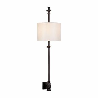 Elk Lighting 26006 2 Oil Rubbed Bronze Light Wall Sconce With White Fabric Shade From The Torch Sconces Collection Lightingdirect Com - 2 Light Wall Sconce With Shade
