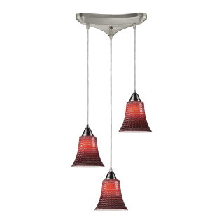A thumbnail of the Elk Lighting 31139/3 Satin Nickel / Red Glass