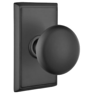 Emtek 8121PUS19 Flat Black Providence Passage Door Knob Set with  Rectangular Rose from the Brass Classic Collection 