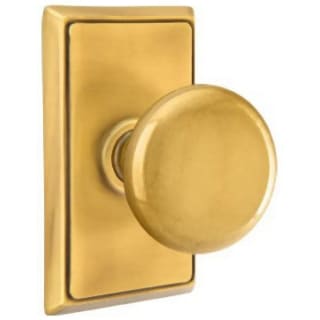 Emtek 8521PUS7 French Antique Providence Non-Turning Two-Sided Dummy Door  Knob Set with Rectangular Rose from the Brass Classic Collection 