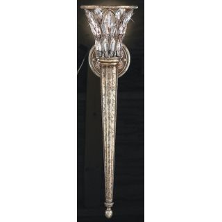 Fine Art Undefined Antique Silver Crystal Single Light Wallchiere