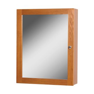 Foremost Wroc1924 Oak Worthington 24 X 19 Single Door Framed Medicine Cabinet With Plain Mirror Faucetdirect Com