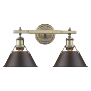 A thumbnail of the Golden Lighting 3306-BA2 AB Aged Brass with Rubbed Bronze Shades