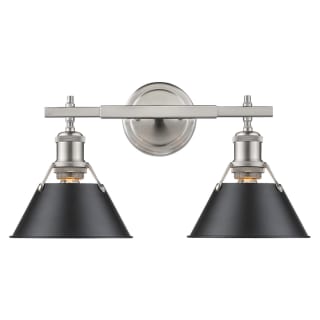 A thumbnail of the Golden Lighting 3306-BA2 PW Pewter with Black Shades