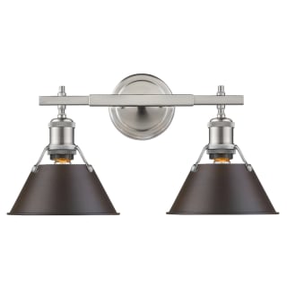 A thumbnail of the Golden Lighting 3306-BA2 PW Pewter with Rubbed Brass Shades