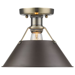 A thumbnail of the Golden Lighting 3306-FM AB Aged Brass with Rubbed Bronze Shades