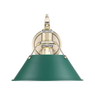 A thumbnail of the Golden Lighting 3306-1W AB Aged Brass / Pine Green Shades