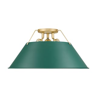 A thumbnail of the Golden Lighting 3306-3FM BCB Brushed Champagne Bronze / Pine Green Shades