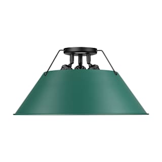 A thumbnail of the Golden Lighting 3306-3FM BLK Matte Black / Pine Green Shades