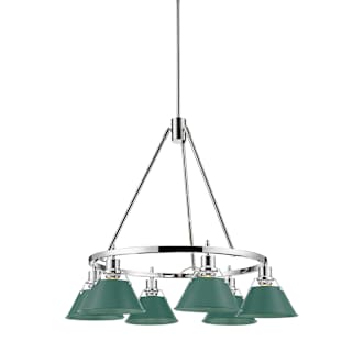 A thumbnail of the Golden Lighting 3606-6 CH Chrome / Pine Green Shades