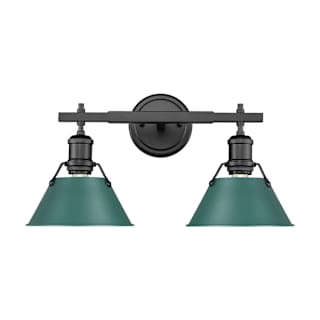 A thumbnail of the Golden Lighting 3306-BA2 Matte Black / Pine Green Shades