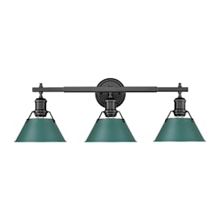 A thumbnail of the Golden Lighting 3306-BA3 Matte Black / Pine Green Shades
