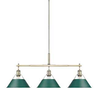 A thumbnail of the Golden Lighting 3306-LP AB Aged Brass / Pine Green Shades