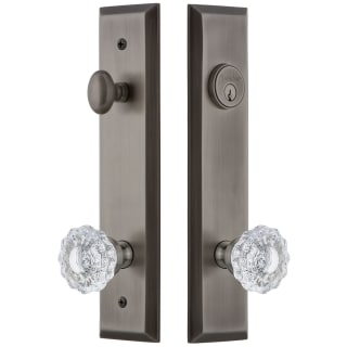 Fifth Avenue Long Plate with Versailles Crystal Knob in Timeles Bronze -  Grandeur Hardware