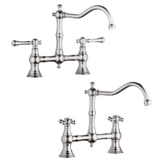 Grohe 20128EN0 Brushed Nickel Bridgeford Double Handle Bridge ...