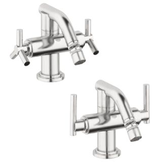 Hotel lastbil Kondensere Grohe 24017000 Starlight Chrome Faucet Bidet Double Handle from the Atrio  series - FaucetDirect.com