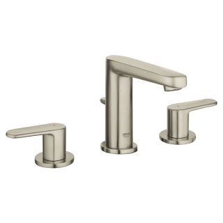 Grohe 20302ena Brushed Nickel Europlus 1 2 Gpm Widespread Bathroom Faucet With Silkmove Technology Free Metal Pop Up Drain Assembly With Purchase Faucet Com