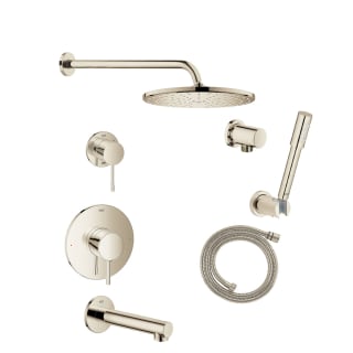 Grohe Gss Essence Pb 6 Be0 Polished Nickel Essence Pressure Balanced Shower System With Rain Shower Head Hand Shower Shower Arm And Hose Valves Included Faucet Com