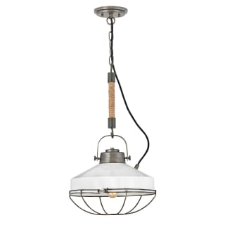 Hinkley Lighting 34907RP Rustic Pewter Brooklyn 14 Wide Mixed Metal Single Pendant with Rope Accents LightingDirect