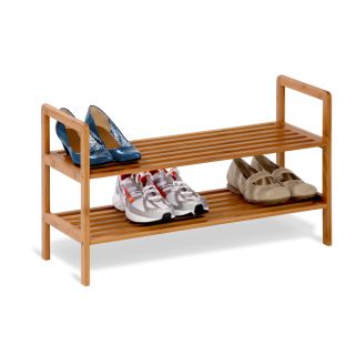 Honey Can Do SHO 01600 Bamboo 2 Tier Bamboo Shoe Storage Rack PullsDirect