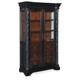 Hooker Furniture 6750 75906 00 Black Cherry Charleston 48 Wide Cherry Display Cabinet with Pullout Work Surface LightingDirect