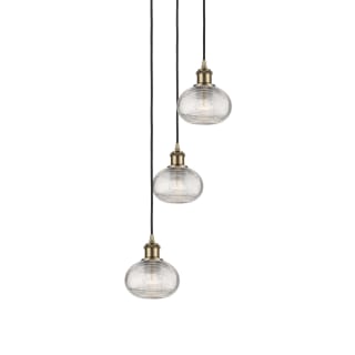 A thumbnail of the Innovations Lighting 113B-3P-22-13 Ithaca Pendant Antique Brass / Clear Ithaca
