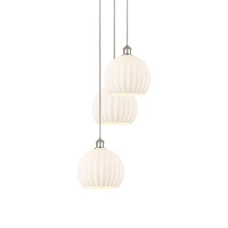 A thumbnail of the Innovations Lighting 113B-3P-42-17 White Venetian Pendant Polished Nickel