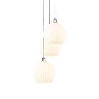 A thumbnail of the Innovations Lighting 113B-3P-39-19 White Venetian Pendant Polished Nickel