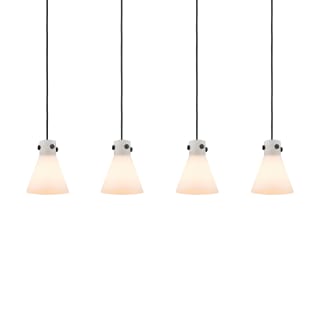 A thumbnail of the Innovations Lighting 124-410-1PS-10-52 Newton Cone Pendant Matte Black / White