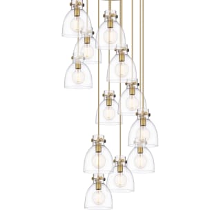 A thumbnail of the Innovations Lighting 126-410-1PS-10-28 Newton Bell Pendant Brushed Brass / Clear