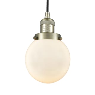 A thumbnail of the Innovations Lighting 201C-6 Beacon Antique Brass / Matte White Cased