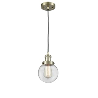 A thumbnail of the Innovations Lighting 201C-6 Beacon Antique Brass / Clear