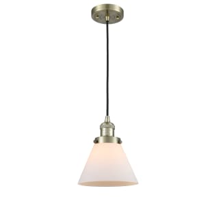 A thumbnail of the Innovations Lighting 201C Large Cone Antique Brass / Matte White Cased