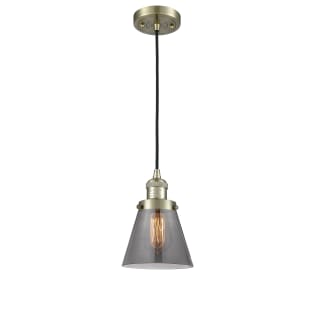 A thumbnail of the Innovations Lighting 201C Small Cone Antique Brass / Smoked