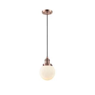 A thumbnail of the Innovations Lighting 201C-6 Beacon Antique Copper / Matte White Cased