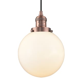 A thumbnail of the Innovations Lighting 201C-8 Beacon Antique Copper / Matte White Cased