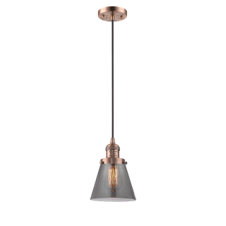 A thumbnail of the Innovations Lighting 201C Small Cone Antique Copper / Smoked