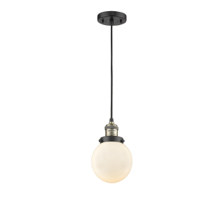 A thumbnail of the Innovations Lighting 201C-6 Beacon Black Antique Brass / Matte White Cased