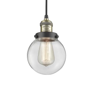 A thumbnail of the Innovations Lighting 201C-6 Beacon Black Antique Brass / Clear