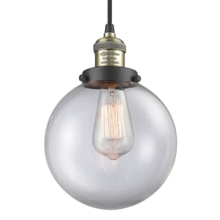 A thumbnail of the Innovations Lighting 201C-8 Beacon Black Antique Brass / Clear