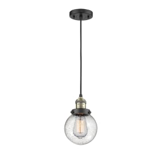 A thumbnail of the Innovations Lighting 201C-6 Beacon Black Antique Brass / Seedy