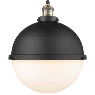 A thumbnail of the Innovations Lighting 201C-17-13 Hampden Pendant Black Antique Brass / Matte White