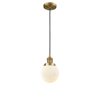 A thumbnail of the Innovations Lighting 201C-6 Beacon Brushed Brass / Matte White Cased