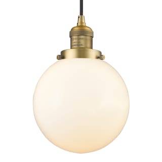 A thumbnail of the Innovations Lighting 201C-8 Beacon Brushed Brass / Matte White Cased
