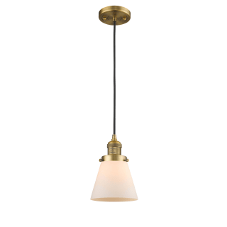 A thumbnail of the Innovations Lighting 201C Small Cone Brushed Brass / Matte White Cased