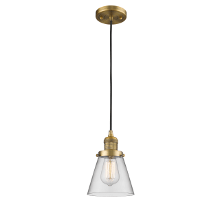 A thumbnail of the Innovations Lighting 201C Small Cone Brushed Brass / Clear