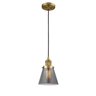 A thumbnail of the Innovations Lighting 201C Small Cone Brushed Brass / Smoked